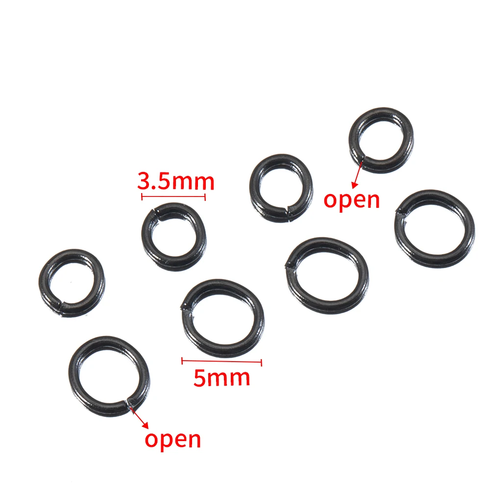 100pcs Black Stainless Steel Open Jump Rings Connector Split Rings DIY Necklace Bracelet Making Accessories Jewelry Findings