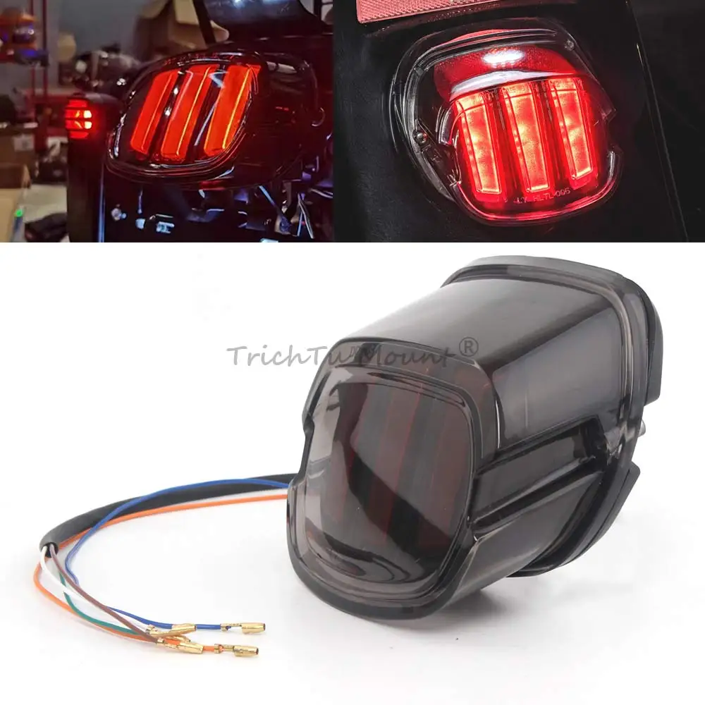 Motorcycle Tricolor With High-Intensity LED Taillights Turn Signals License Plate Lights For Harley Street Glide Electric Glide