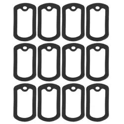 12Pcs Protective Cover Tag Silicone Mens Necklace Badge ID Silica Gel Man Choker Dog Tag Protective Cover