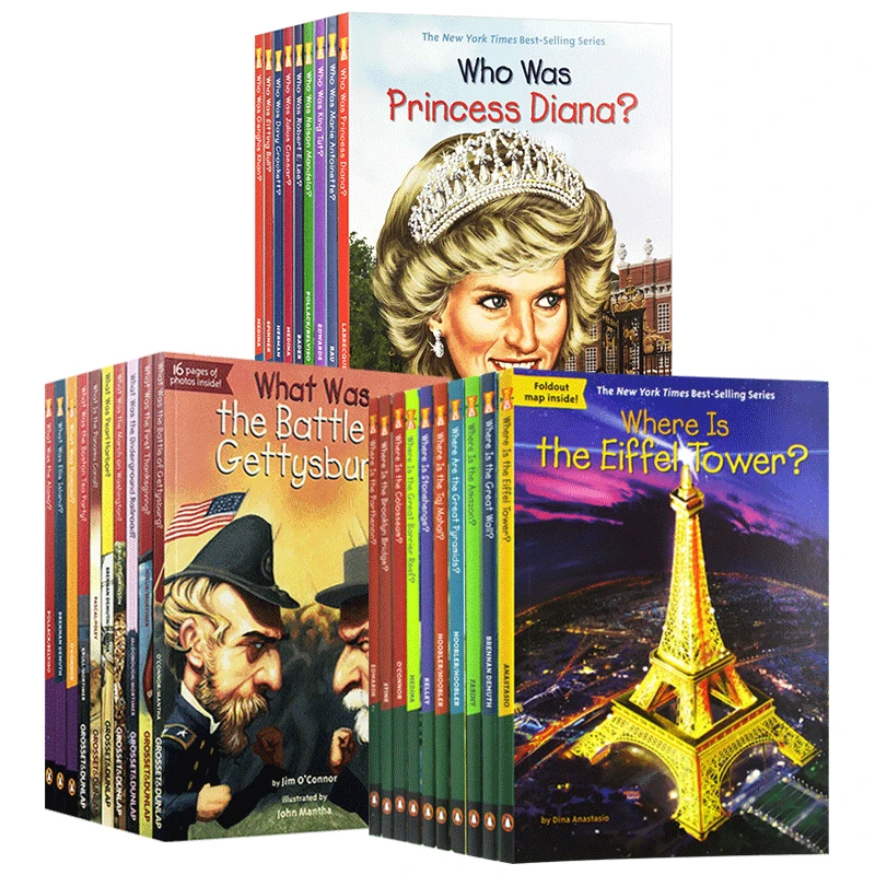 

Children's History Book Set: What Was/Where Is Series - Historical Encyclopedia, Children's Science English Picture Books Livros
