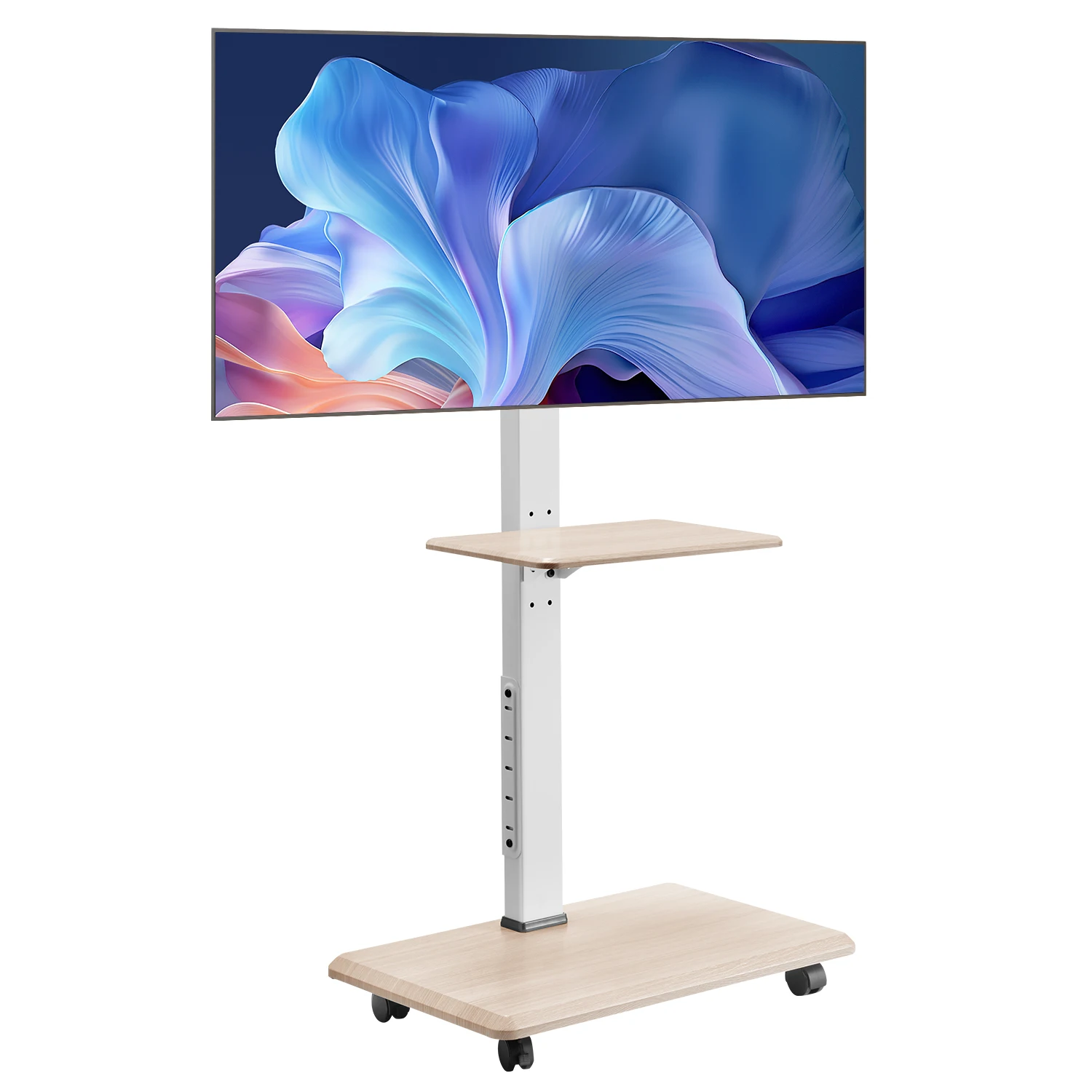 VEVOR Rolling TV Stand Mobile TV Cart for 32-70 Inch Screens Height Adjustable TV Mount with Tray for Bedroom Corner Outdoor
