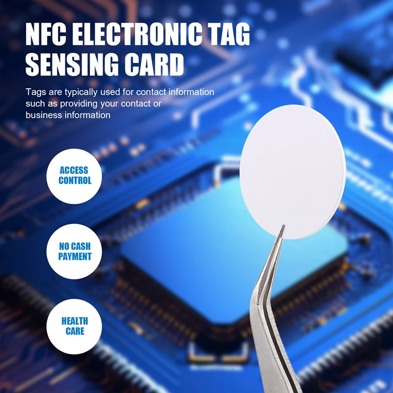 Branco PVC Moeda NFC Cartões, NFC Tags, Compatível com Todos NFC Ativado, Telefones celulares e dispositivos, 30pcs