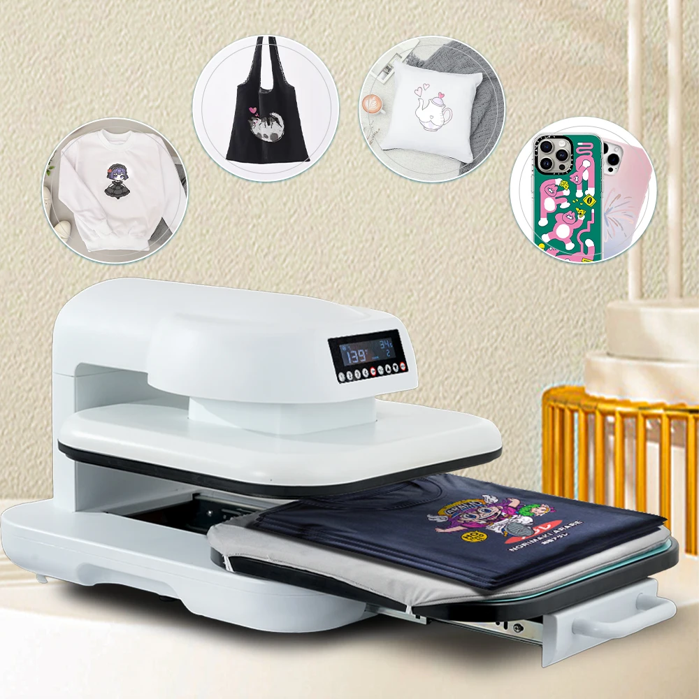 38x38cm Electric Auto Heat Press Machine for T-Shirt Mug Cap Sublimation and Heat Transfer with Fast Heating Heat Press Machine
