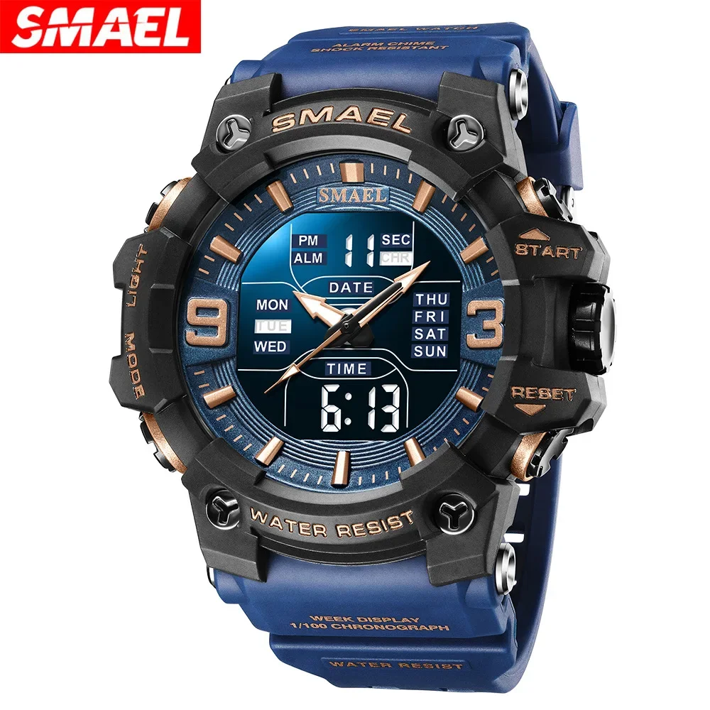 NUEVO Reloj Electrónico SMAEL 8049 para Hombre, Deportivo, Resistente al Agua, Multifunción, con Esfera Grande, Reloj Electrónico para Hombre