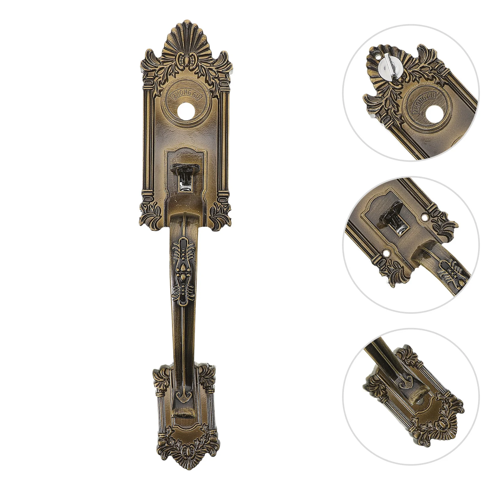 1 مجموعة 1 مجموعة مقبض طقم أمان معدني للدخول الأمامي في الهواء الطلق مقبض الباب في الهواء الطلق قفل الباب قوي قفل الجسم اضغط لفتح #3