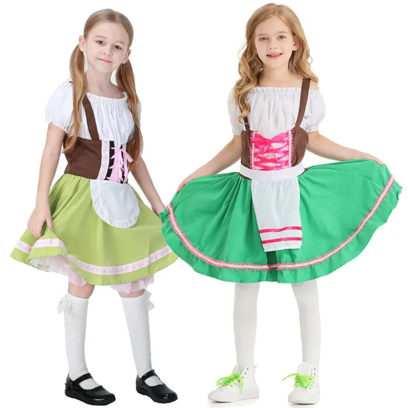 

Girl's Oktoberfest Costumes German Oktoberfest Dress for Kids Bavarian Fantasia Party Beer Girl Cospaly Dirndl Dress