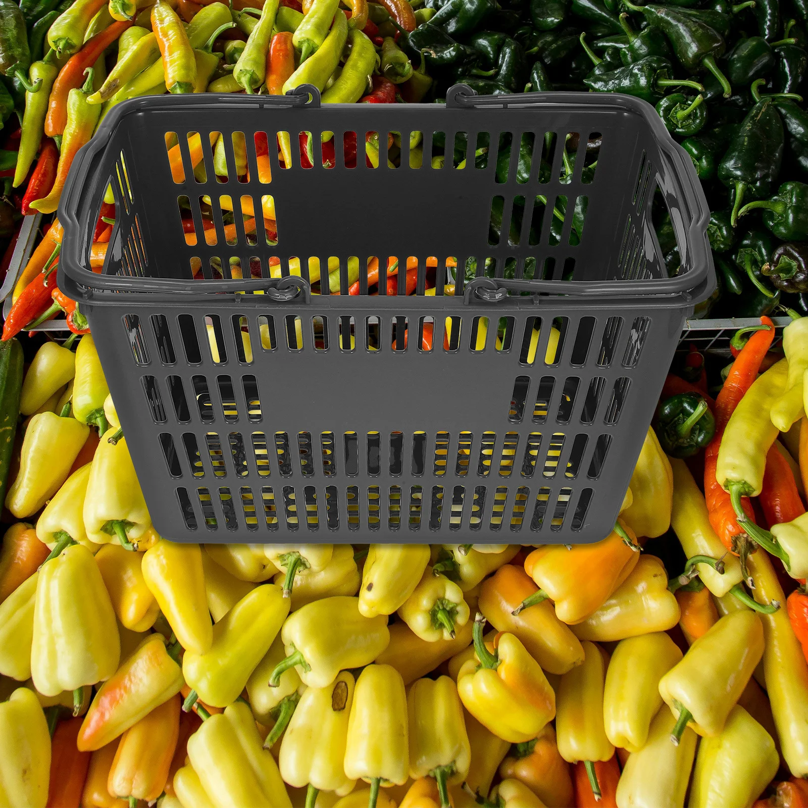 Almacenamiento portátil, asas de plástico de 80KG, cesta de almacenamiento portátil para cocina, organizador de compras de comestibles para baño