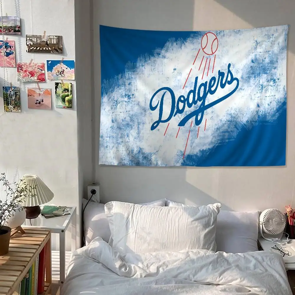 L-a D-Dodgers ทีมเบสบอลฉากหลังผ้าป้ายโปสเตอร์แบนเนอร์สําหรับปีใหม่ตกแต่ง Photo Props พื้นหลังอุปกรณ์