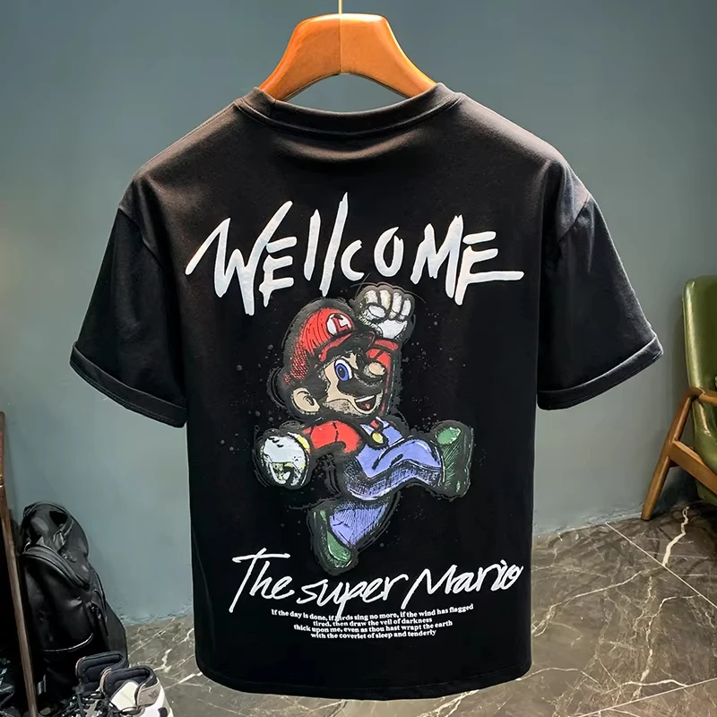 

Animation cotton T-shirt fun printing adult clothing fashion trend style street clothing top breathable loose versatile T-shirt