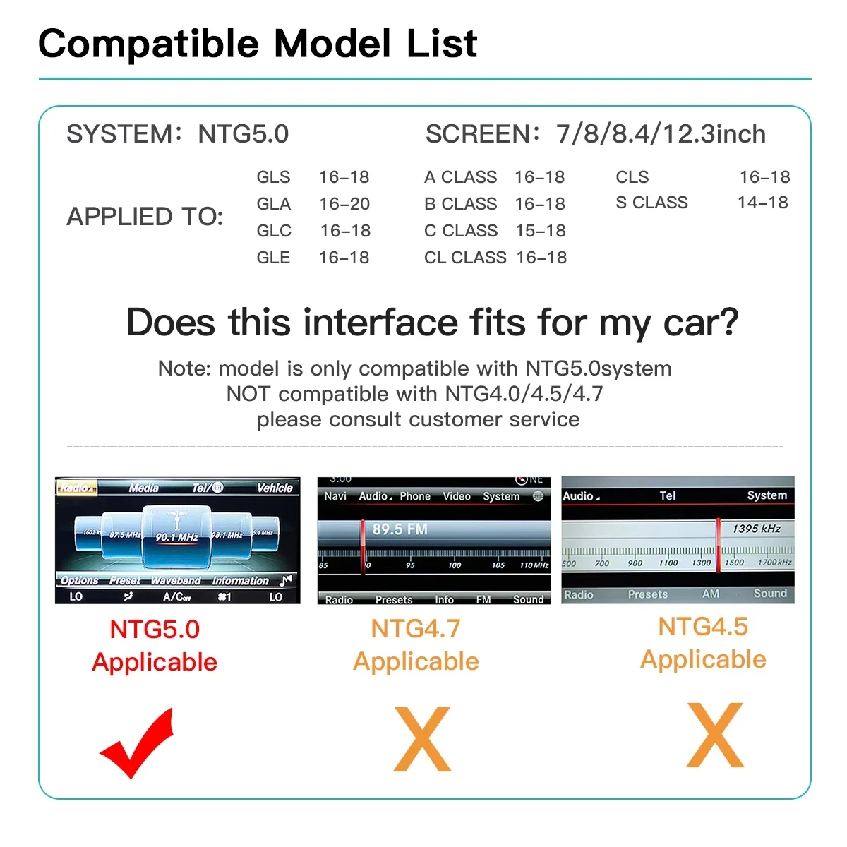 Draadloze CarPlay Android Auto MirrorLink AirPlay voor Mercedes Benz NTG5.0/4.5 A B C E CLA CLS GLA GLC GLK SLK ML GL Module