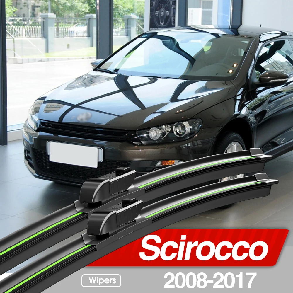 For VW Scirocco 2008-2017 Front Windshield Wiper Blades 2x Windscreen Window Accessories 2009 2010 2011 2012 2013 2014 2015 2016