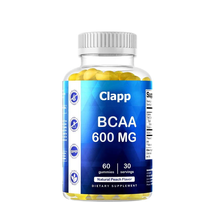 BCAA Gummies - Branched Chain Amino Acid Supplements -600mg-60 Servings of Pure Pectin Gummies Per Serving