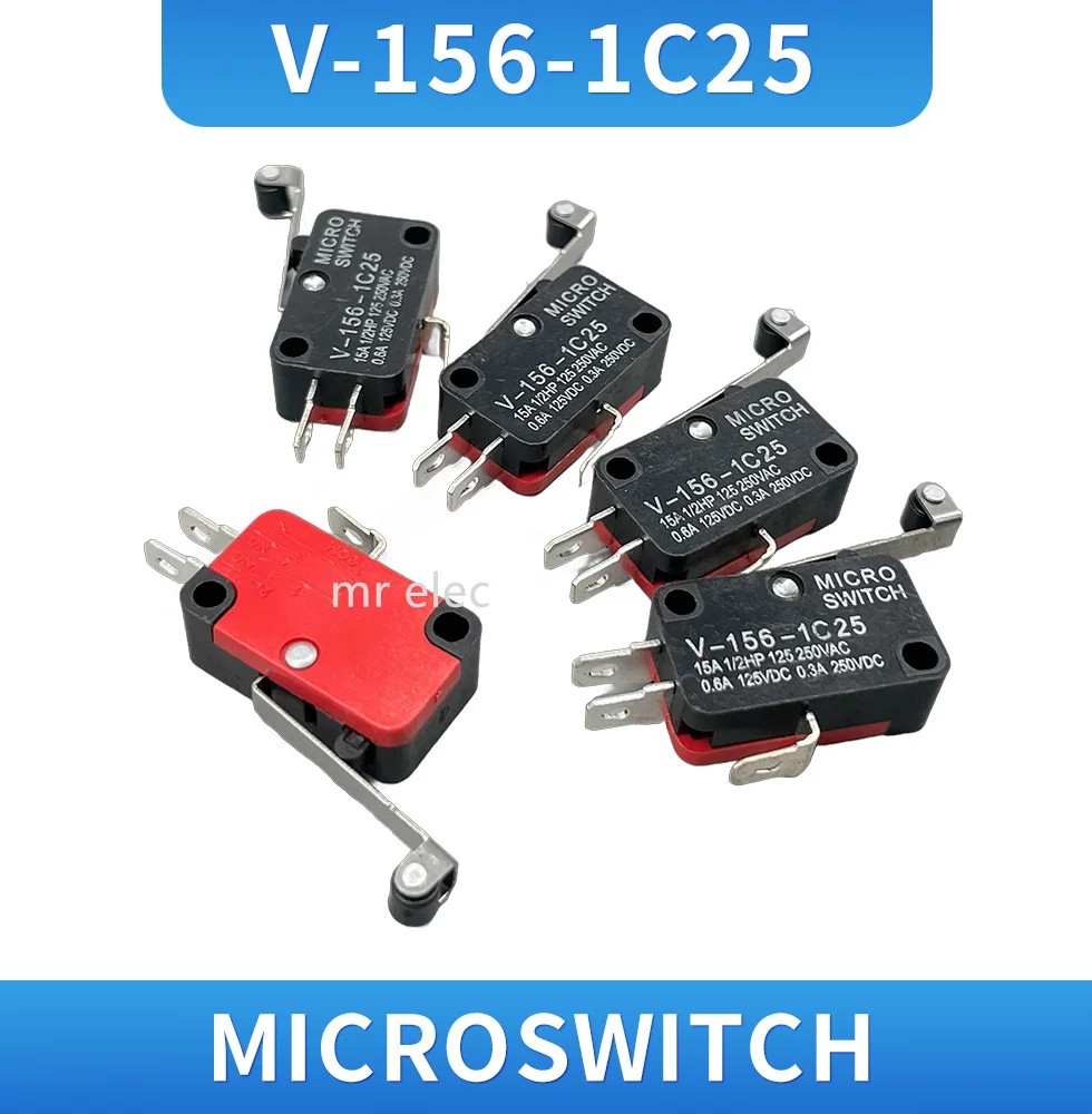 10 Pcs V-156-1C25 Roller Lever Arm SPDT NO/NC Momentary Micro Switches