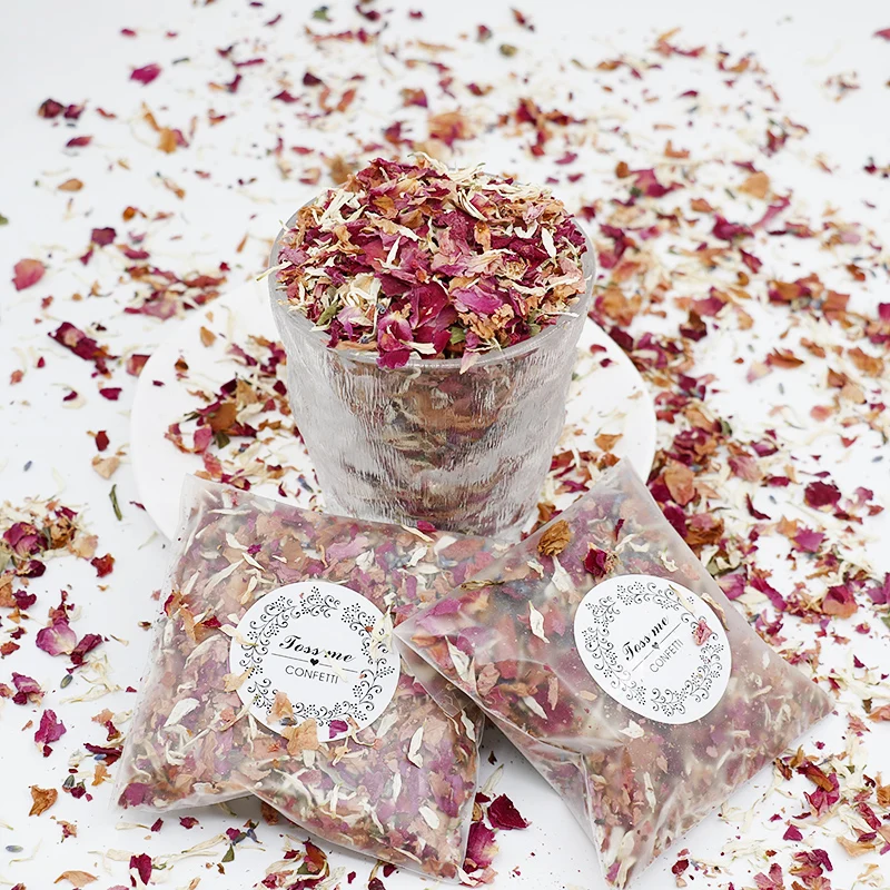 

10Packs Wedding Confetti Dried Flower Rose Petals Pop Bridal Shower Birthday Party Decoration DIY Valentine's Day Mariage Gift