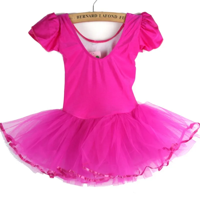 Children\'s Mesh Stretch Tutu Skirt Girls Short-Sleeved Princess Tutu Dance Skirt Girls Practice Training Skirt