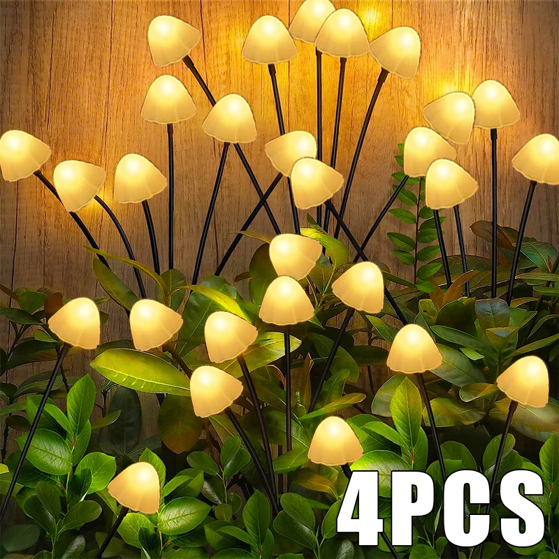 

Solar Mushroom Stake Lights Outdoor LED Waterproof Mushroom Pathway Lights Garden Decor Landscape Yard Patio Lawn Solar Lamp