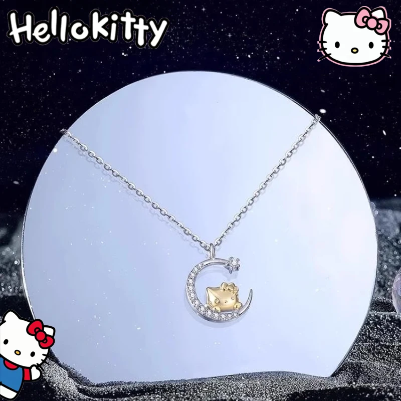 Fashion Trend Sanrio Helloes Kittys Delicate Simple Crystal Pendant Necklace Kawaii Choker Necklace Birthday Gift for Friends