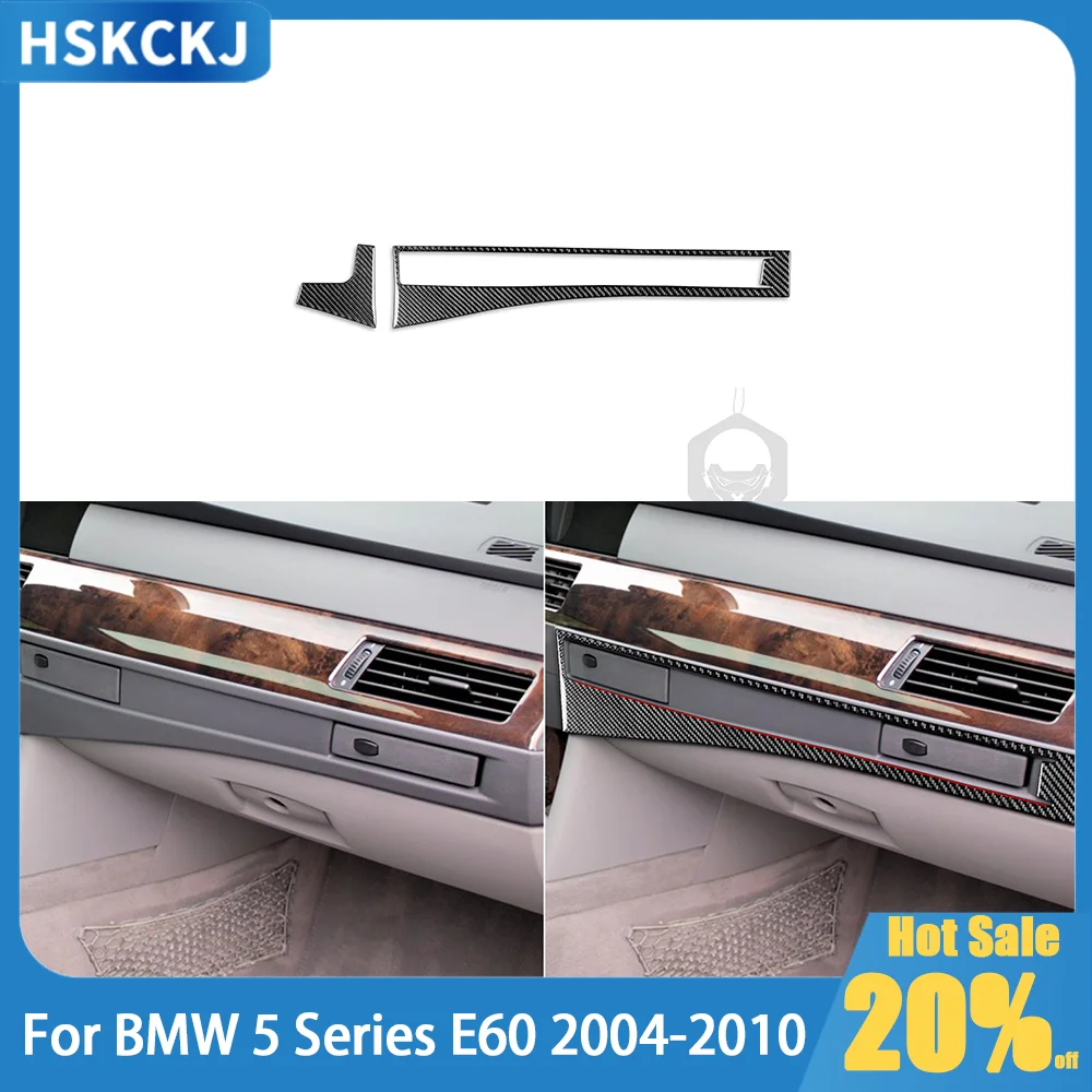 

Carbon Fiber Console Dashboard Sides Panel Decals Car Accessories Cover Trim Sticker Modification For Bmw 5 Series E60 2004—2007