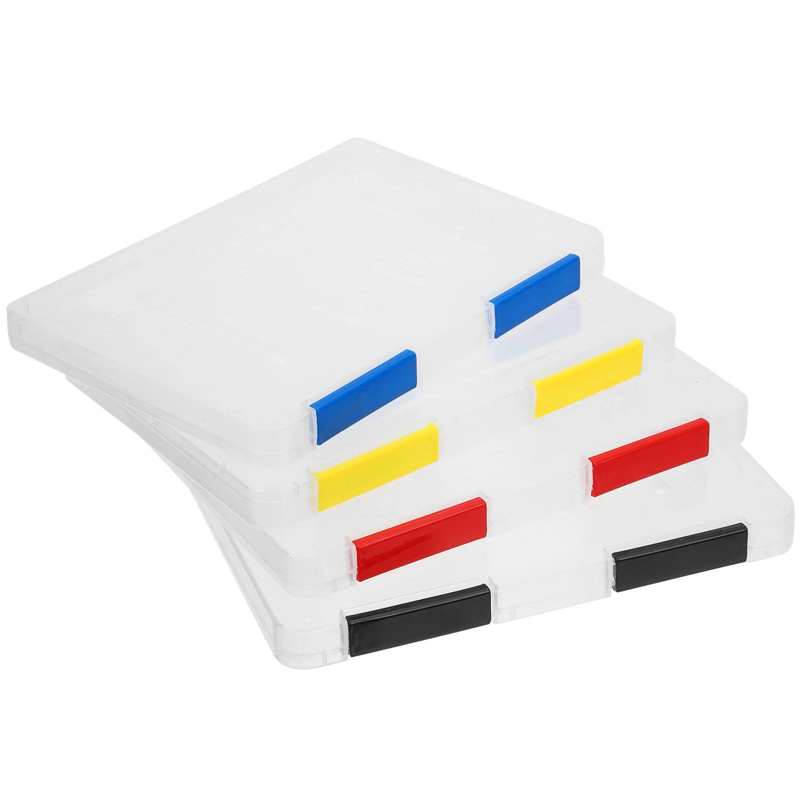 Picture 5: 4pcs File Box Clear Stackable Document Storage Organizer For Office Desktop Home Use Transparent File Container A5 Document