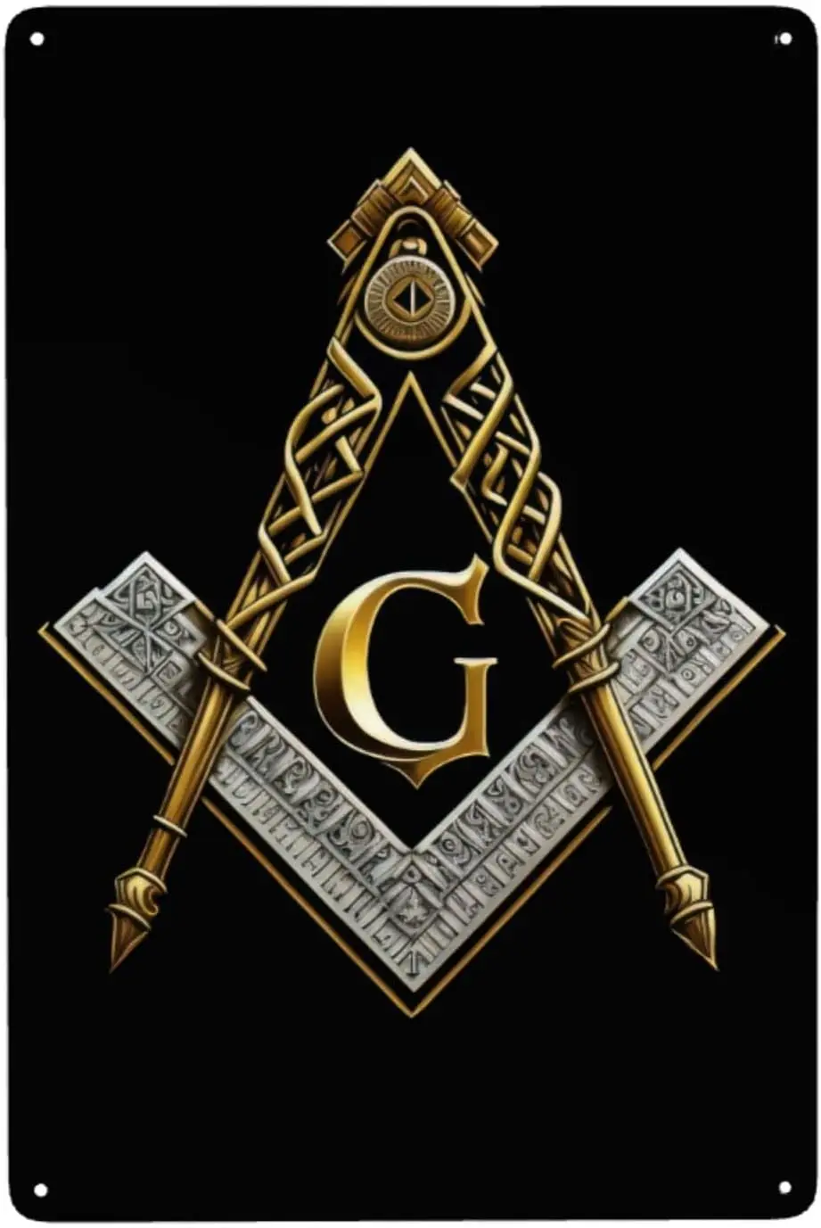 Master Mason Masonic Metal Sign Wall Decor for Home Bedroom Gate Garden Bar Restaurant Office Store Club Sign Gift 12 X 8 INCH