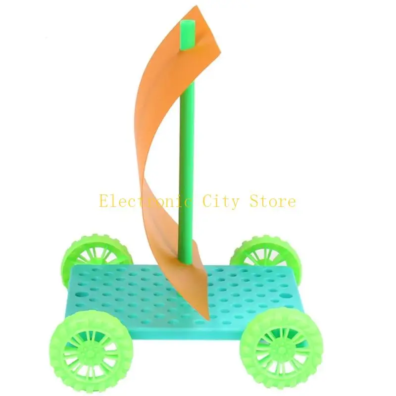 Hands On Rakitan Kendaraan Energi Angin Bertenaga Angin Mainan Mainan Set untuk Kid Hu8d