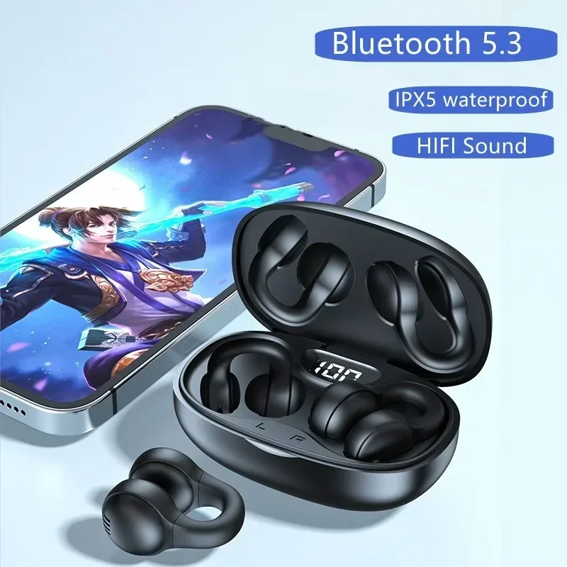 NEW X58 Wireless Earphone Noise Reduction Bluetooth LDE Power Display Earbuds in-Ear Headsets with Mic Touch Control for Phone