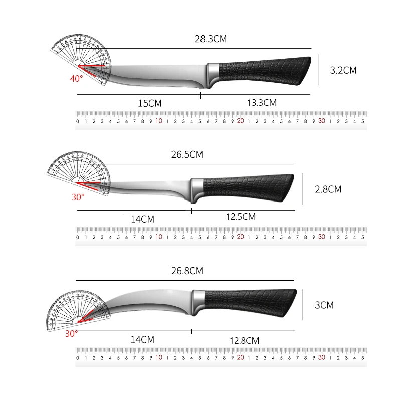 عالية الجودة الفولاذ المقاوم للصدأ قطعة العاج سكين مع مجموعة سكاكين شارب الساطور تقطيع سكّين متعدّد الاستخدامات أدوات الطبخ Cuchillos Para Carnes