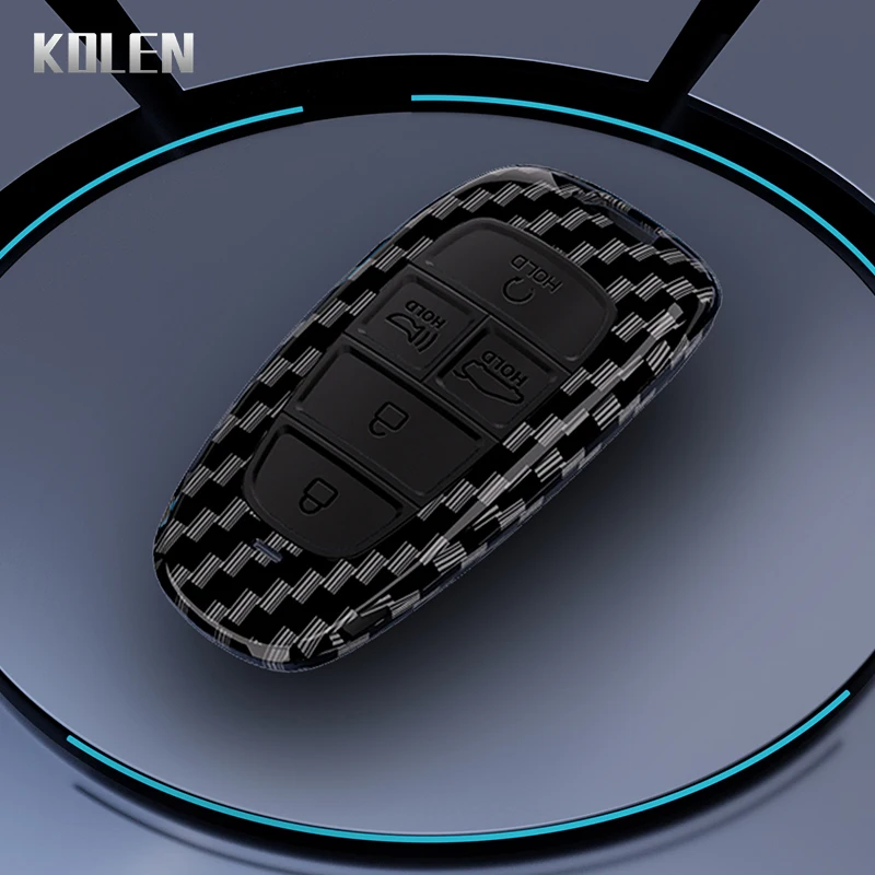 ABS Carbon Fiber Car Key Case Cover For Hyundai Sonata Sel Ev 6 8 IONIQ 5 NEXO Tucson Sonata 2020 Grandeur 2020 Sonata Limited
