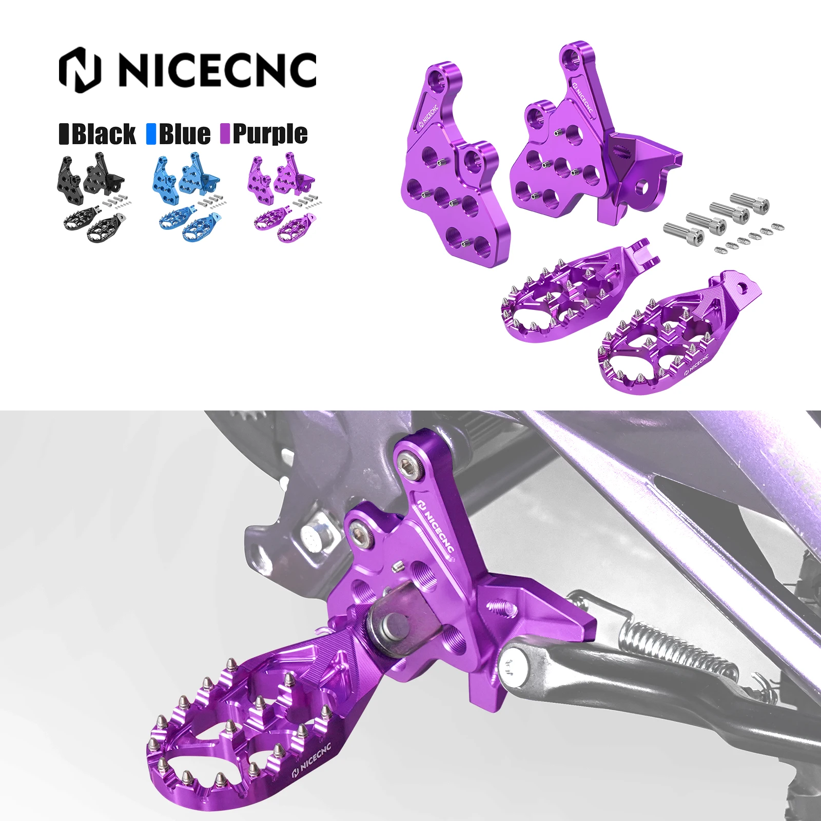 

For Surron light bee X Enlarged Foot Pegs Footrest & Bracket For Sur-ron light bee S L1E For Segway X160 X260 Electric Dirt Bike