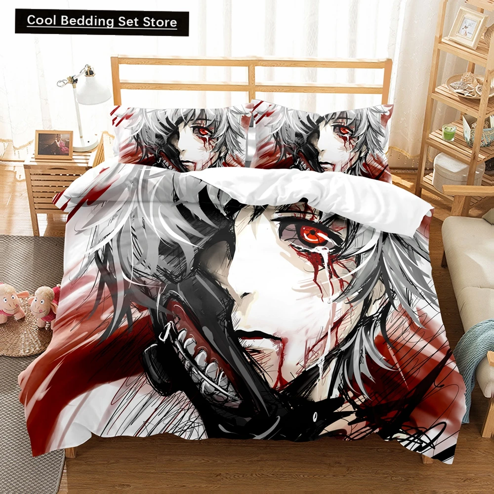 

3D Print Anime Tokyo Ghoul Bedding Sets Duvet Cover Set With Pillowcase Twin Full Queen King Bedclothes Bed Linen Home Textiles