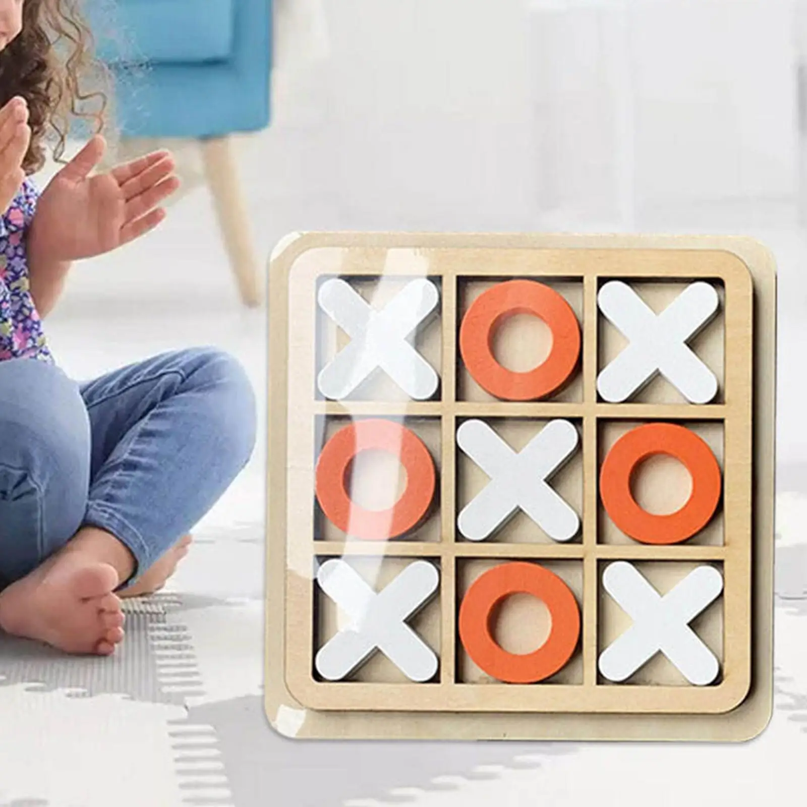 Classical Wooden Board Tic TAC Toe Game XO Table Toy for Children Kids