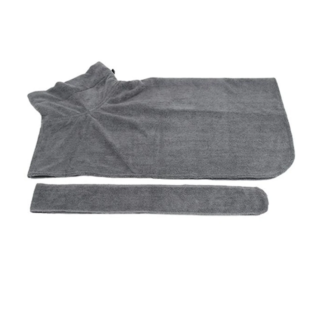 

Dog Bath Robe Pet Bath Towel Size L Gray Super Absorbent Quick-Drying Machine Washable Drying Towel for Pets Dog Towels