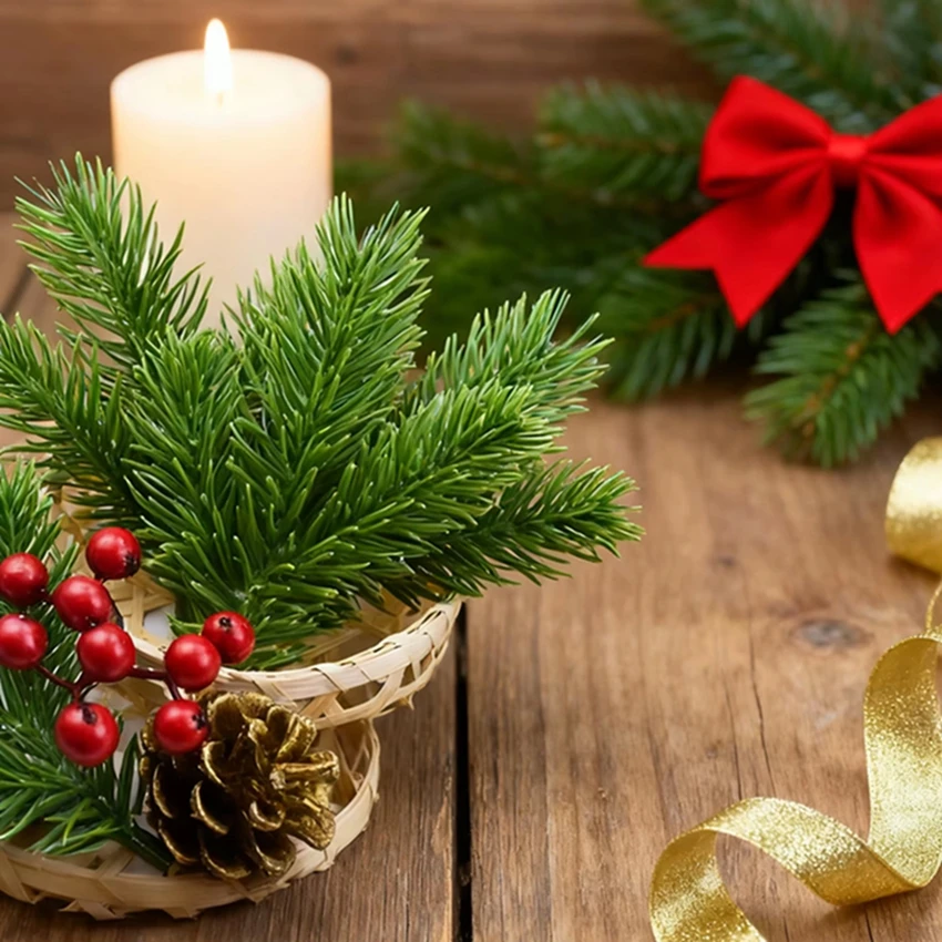 نبات اصطناعي كوز الصنوبر غرفة المنزل الزفاف شجرة عيد الميلاد هالوين في الهواء الطلق حديقة ديكور DIY بها بنفسك إكليل العروس إطار صور ملحق #2