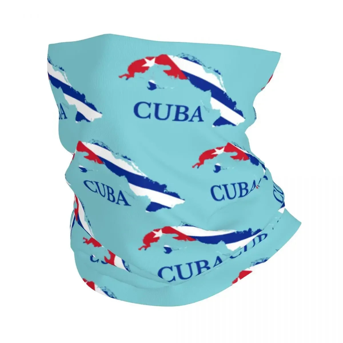 Cuban Cuba Map Flag Bandana Neck Gaiter UV Protection Face Scarf Cover Women Men Headband Tube Balaclava