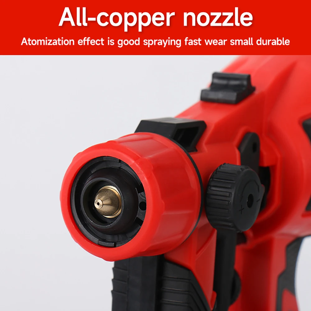 High Pressure Electric Spray Gun HVLP Portable Cordless Paint Sprayer with Lithium Battery Auto Furniture Steel Coating Airbrush