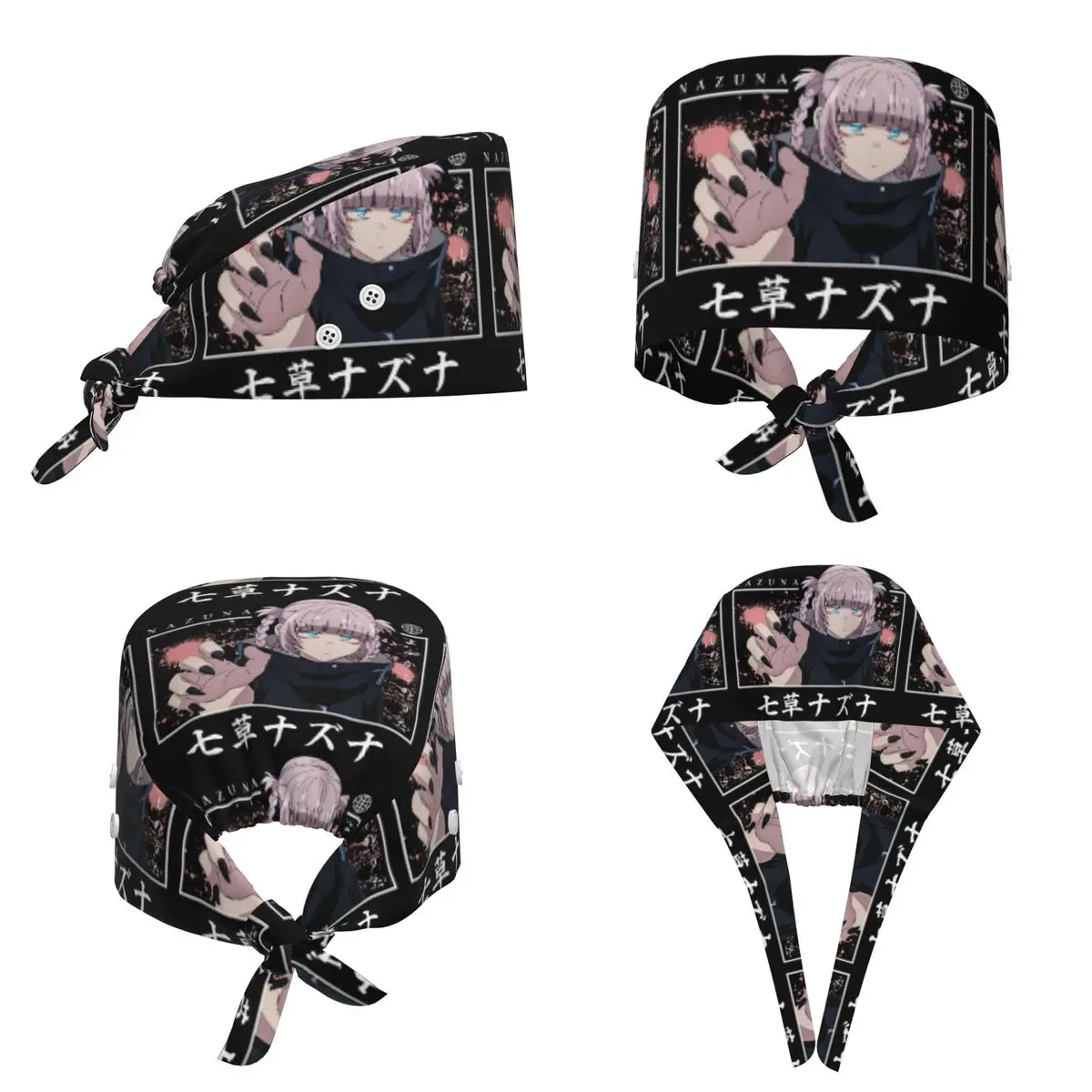 Call Of The Night Anime Nazuna Nanakusa Scrub Hat Doctor Working Surgical Cap Unisex Adjustable Nursing Caps for Dentist