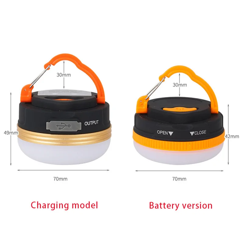 Lanterna de acampamento portátil recarregável LED, alta potência, base magnética, banco de energia para emergência ao ar livre, caminhadas, 3 modos,