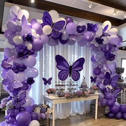 Purple Balloon Garland Kit Dark And Gold Arch Lavender Light Decor For Baby Girl Princess Party Birthday, Party Decor Supplies.