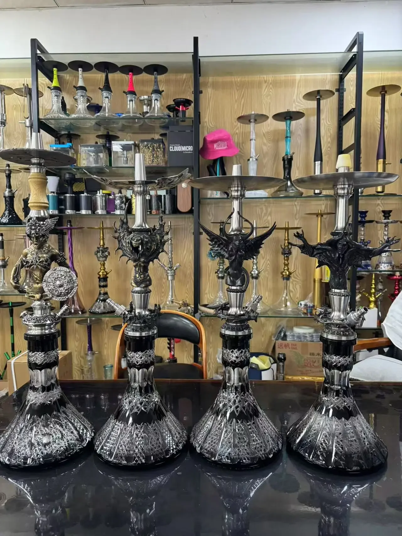 Maklaud L.Egonny Hookah Shisha Set High Quality 304 Stainless Steel Large Hookah With Glass Bottle Single Pipe