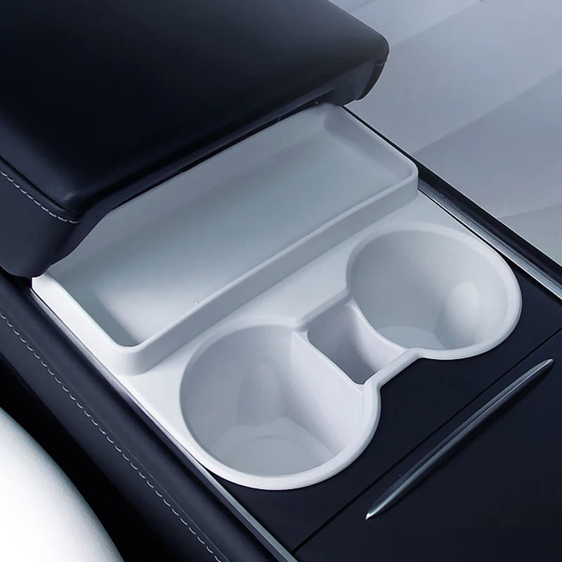 for Tesla Model Y center console cup holder silicone cup limiter, center console storage compartment cup holder