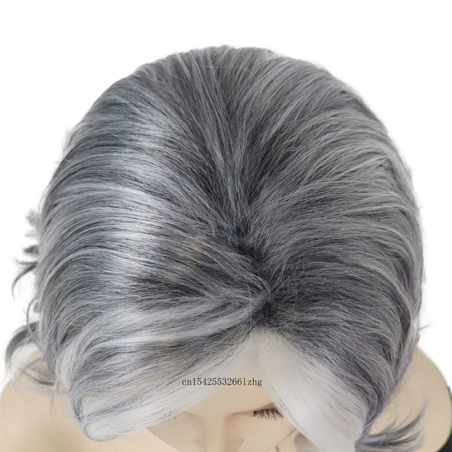 GNIMEGIL Synthetic Short Curly Hair Silver Grey Wig for Women Natural Daily Lady Wig Heat Resistant Stylish Mommy Wig Cosplay