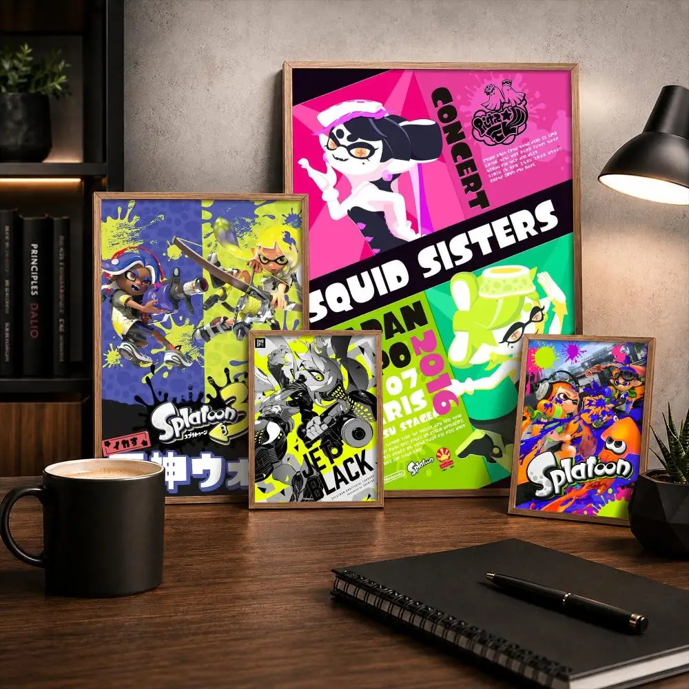 S-Splatoon Game Painting Calligraphy Canvas Painting Art for Bedroom Living Room Home Decor Wall Decoration Decals