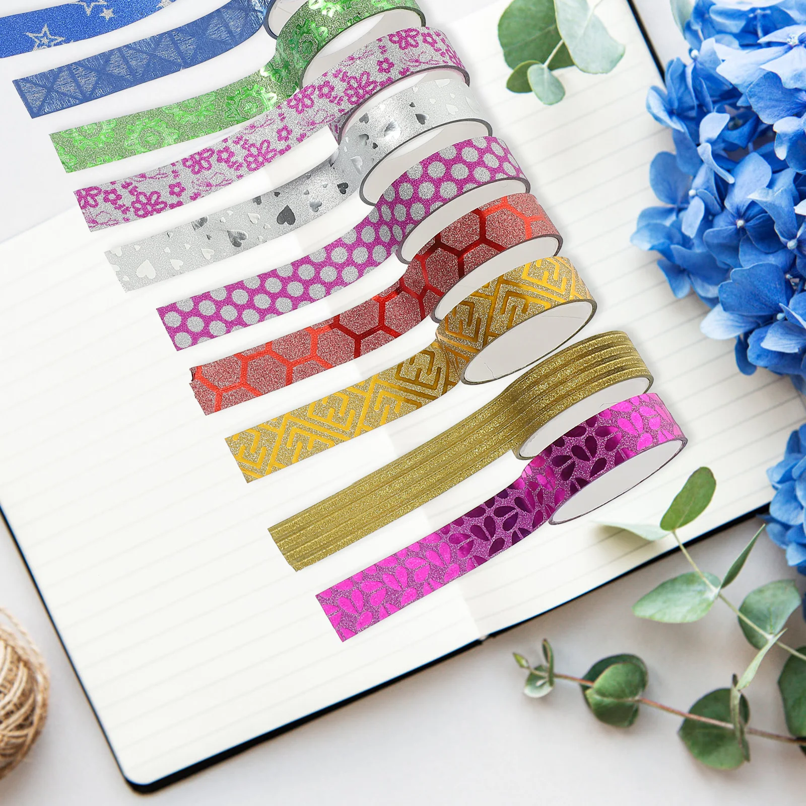 

100 Rolls Colorful Glitter Washi Tapes Scrapbooking Diy Paper Tape Gift Wrapping Decorative Adhesive Rolls Thin Craft Tapes