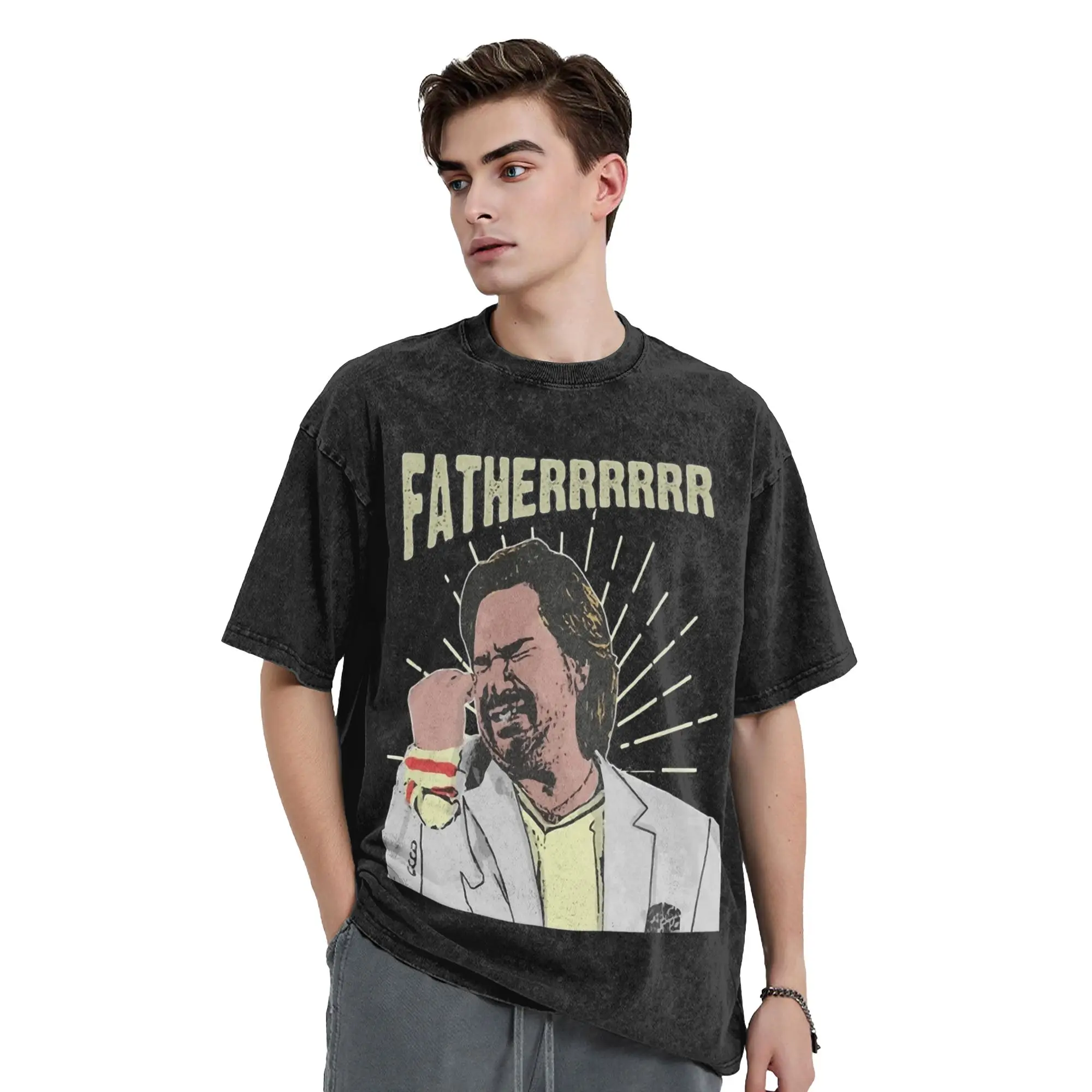 Douglas Reynholm Father The It Crowd T Shirt Hip Hop Washed Cotton High Street T-Shirts Men Women Tops Streetwear Summer Tees