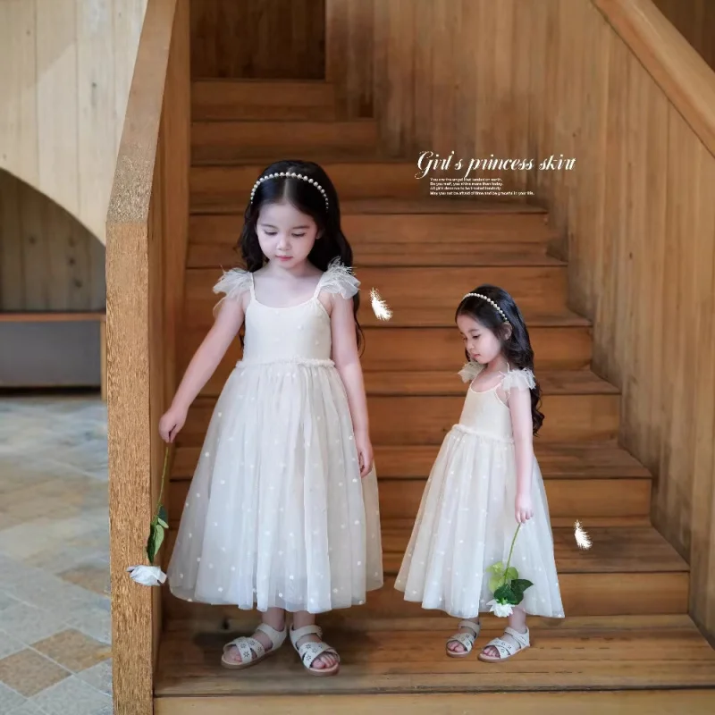 

Baby girl summer dress with straps2026New style mesh dress for little girls, summer princess dress for toddlers and young childr