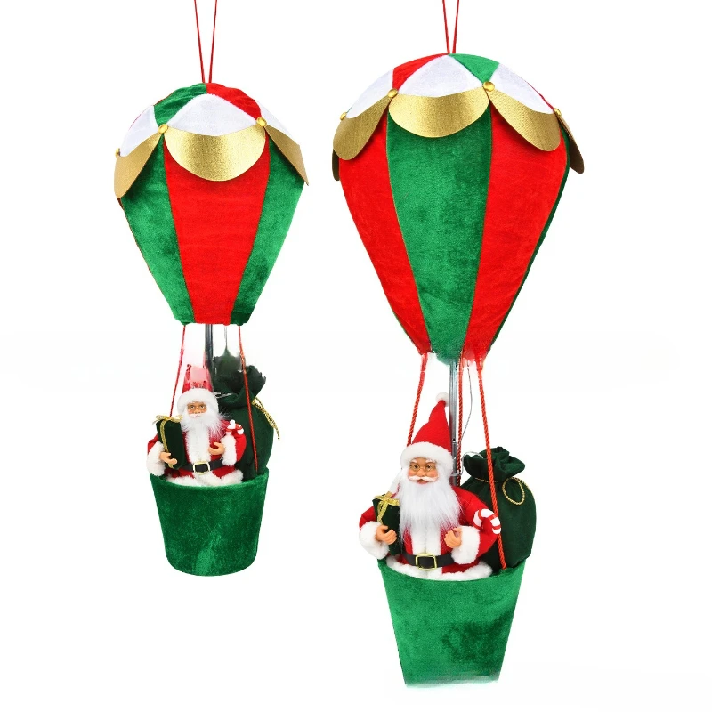 Christmas Ornaments Grandpa Parachute Retractable Gingerbread Man Hot Air Balloon Pendant Gift Window Arrangement Ornament