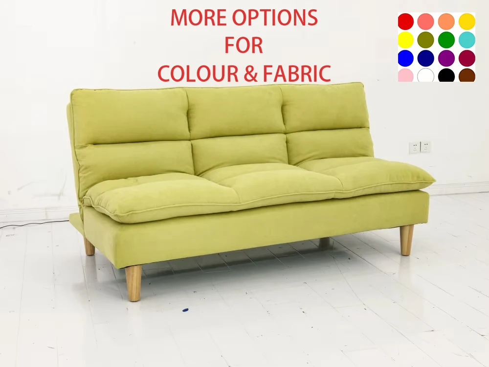 Factory Direct Sales Wholesale Modern Soft Fabric Extendable Loveseat Armless Sofa Bed 3-Seater Living Room Bedroom Hotel