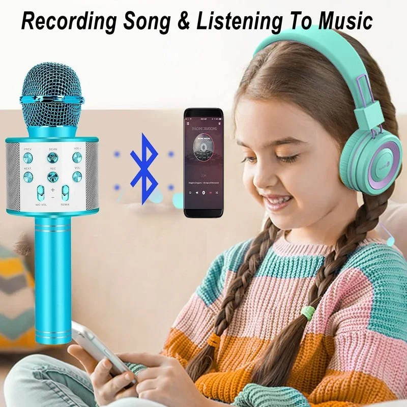 Fun Toys for 4-15 Year Old Girls, Handheld Karaoke Microphone for Kids Birthday Xmas Gifts for 8 9 10 11 Years Old Boys Girl