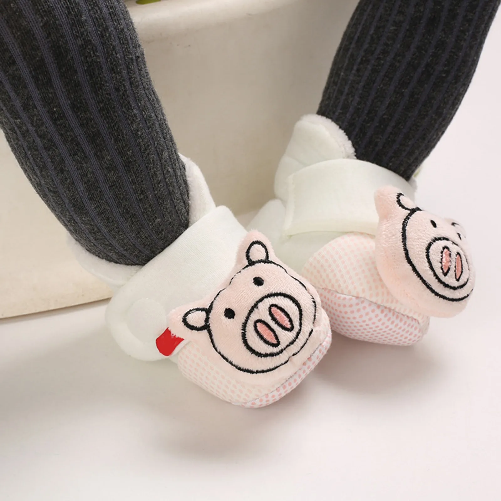 

Детские тапочки для девочек на флисовой подкладке, зимние сапоги с героями мультфильмов для детей 0–1 года, теплая хлопковая обувь для маленьких мальчиков и девочек, тапочки размера 2