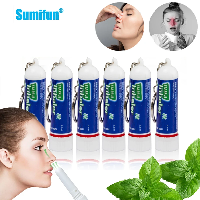 

5/10pcs Keychain Rhinitis Mint Cream Inhaler Rhinitis Nasal Essential Oil Cold Headache Congestion Relief Refresh Ointment